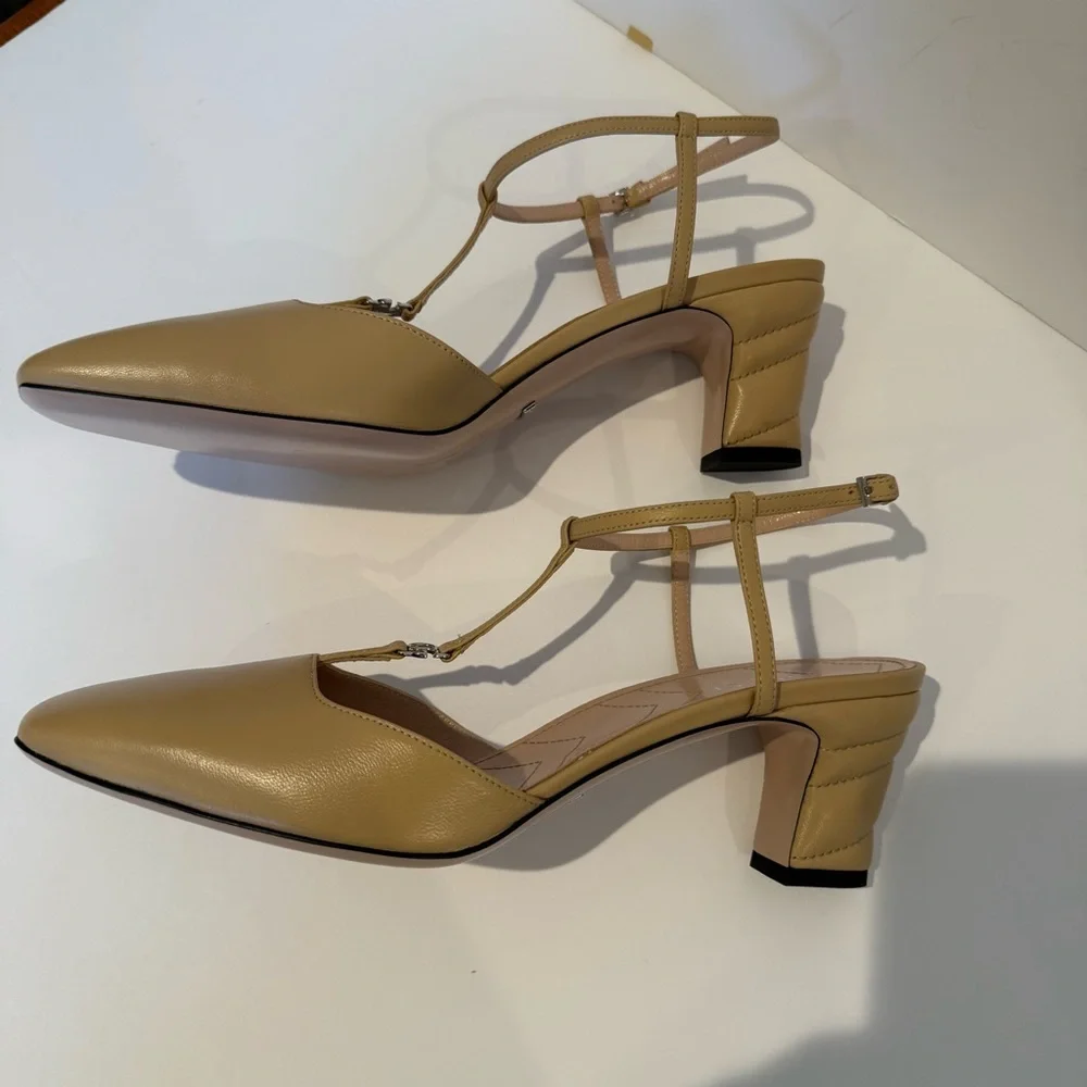 🆕 Gucci Marmot T-Strap Leather Pump 40EU - Picture 11 of 14